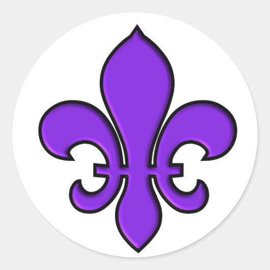 Paarse Fleur de lis - Sticker (Voorkant)
