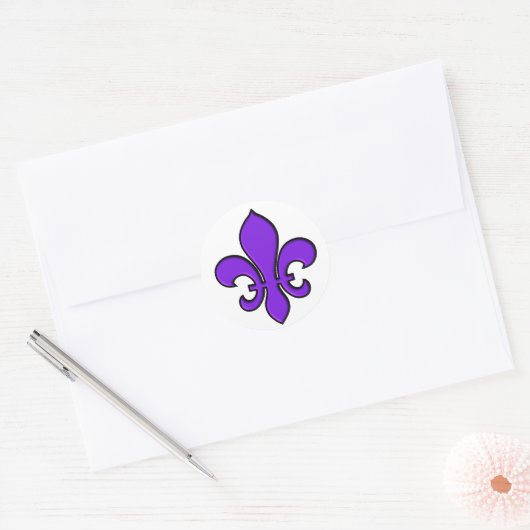 Paarse Fleur de lis - Sticker (Envelop)