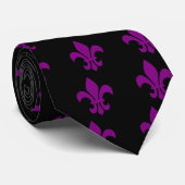 Paarse Fleur de Lis Stropdas (Opgerold)