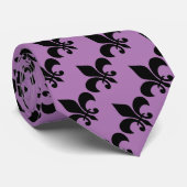 Paarse Fleur de Lis Stropdas (Opgerold)
