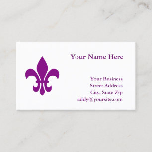 Paarse Fleur de Lis Visitekaartje