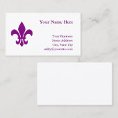 Paarse Fleur de Lis Visitekaartje (Voorkant / Achterkant)