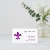 Paarse Fleur de Lis Visitekaartje (Staand voorkant)