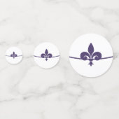 Paarse Fleur de Lis Wedding Shower Table Confetti (Voorkanten)