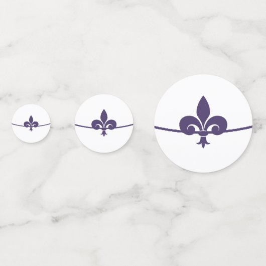 Paarse Fleur de Lis Wedding Shower Table Confetti (Voorkanten)