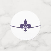 Paarse Fleur de Lis Wedding Shower Table Confetti (Kleine voorkant)
