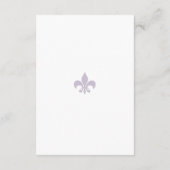 Paarse Fleur de Lis Wedding van het Franse Regent Informatiekaartje (Achterkant)