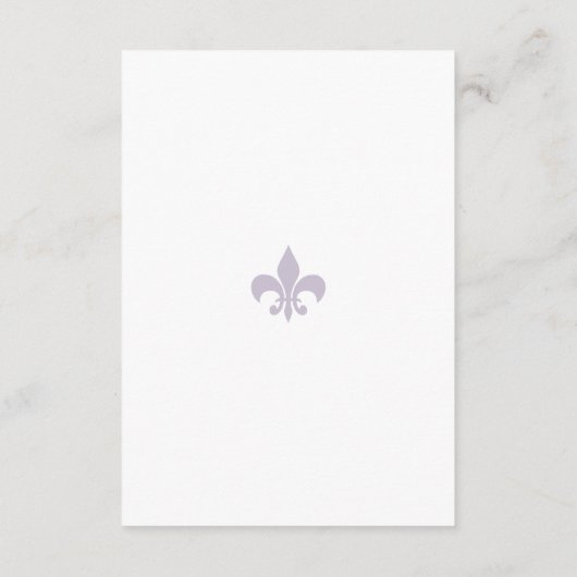 Paarse Fleur de Lis Wedding van het Franse Regent Informatiekaartje (Achterkant)