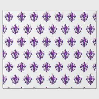 paarse fleur de lys-cadeaupapier  cadeaupapier