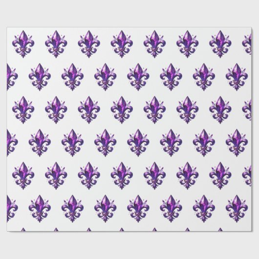 paarse fleur de lys-cadeaupapier cadeaupapier (Vlak)