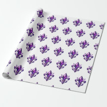 paarse fleur de lys-cadeaupapier 