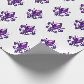 paarse fleur de lys-cadeaupapier cadeaupapier (Hoek)