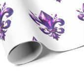 paarse fleur de lys-cadeaupapier cadeaupapier (Rol Hoek)