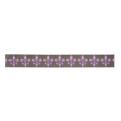 Paarse Fleur de Lys Satin Ribbon Satijnen Lint (Voorkant)