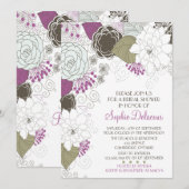 Paarse flitsbloemen — Eluis van de Bridal-show Kaart (Voorkant / Achterkant)