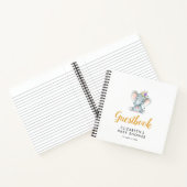 paarse flora baby shower gastboek kleine olifant notitieboek (Binnen)