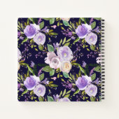 paarse flora baby shower gastboek kleine olifant notitieboek (Achterkant)