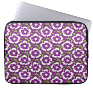  paarse flora Dianthus Barbatus patroon Laptop Sleeve