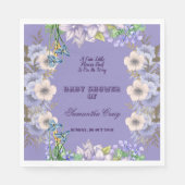 Paarse Flora Vlasbloesemballon Baby shower Servet (Voorkant)