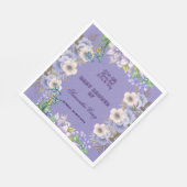 Paarse Flora Vlasbloesemballon Baby shower Servet (Hoek)