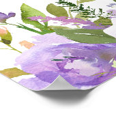 Paarse Floral 10-tafel bruiloft Poster (Hoek)