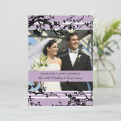 Paarse Floral 10e Jubileum Kaart (Staand voorkant)