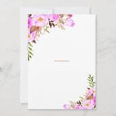 Paarse Floral 40e verjaardag Kaart (Achterkant)