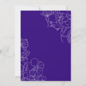 Paarse Floral 60e verjaardag Kaart (Achterkant)