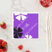 Paarse Floral, 65e verjaardag, naam, papier Servetten (Insitu)