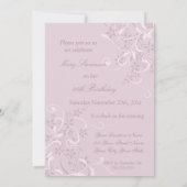 Paarse Floral 80e verjaardag Kaart (Achterkant)