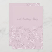 Paarse Floral 80e verjaardag Kaart (Voorkant / Achterkant)