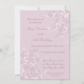 Paarse Floral 85e verjaardag Kaart (Achterkant)