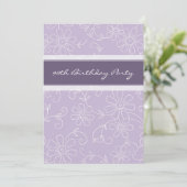 Paarse Floral 90e verjaardag Kaart (Staand voorkant)