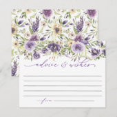 Paarse Floral Advice Kaart (Voorkant / Achterkant)