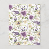 Paarse Floral Advice Kaart (Achterkant)