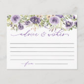 Paarse Floral Advice Kaart (Voorkant)