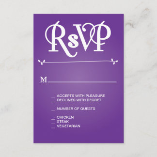 Paarse Floral Ampersand RSVP