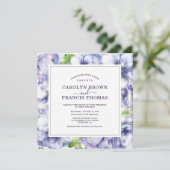 Paarse Floral Anemone Luxury Wedding Kaart (Staand voorkant)