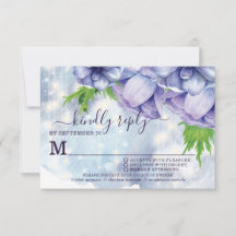 Paarse Floral Anemone Wedding Meal Choice