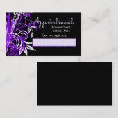 Paarse Floral Appointards Afsprakenkaartje (Voorkant / Achterkant)