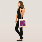 Paarse Floral Art Canvas tas