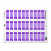 Paarse Floral Art Custom Craft Labels (Full Sheet)