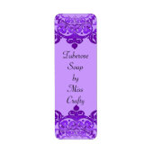 Paarse Floral  Art Custom Craft Labels (Voorkant)