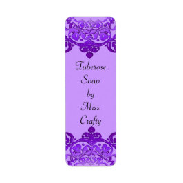 Paarse Floral Art Custom Craft Labels