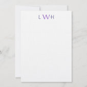 Paarse Floral Art Dank u Flat Notes Notitiekaartje (Achterkant)