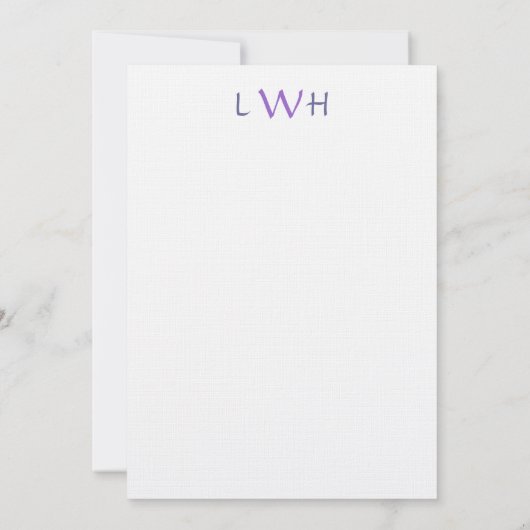 Paarse Floral Art Dank u Flat Notes Notitiekaartje (Achterkant)