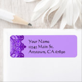 Paarse Floral Art Return Address Labels (Insitu)