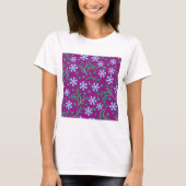 Paarse Floral Art Womens T-Shirt (Voorkant)