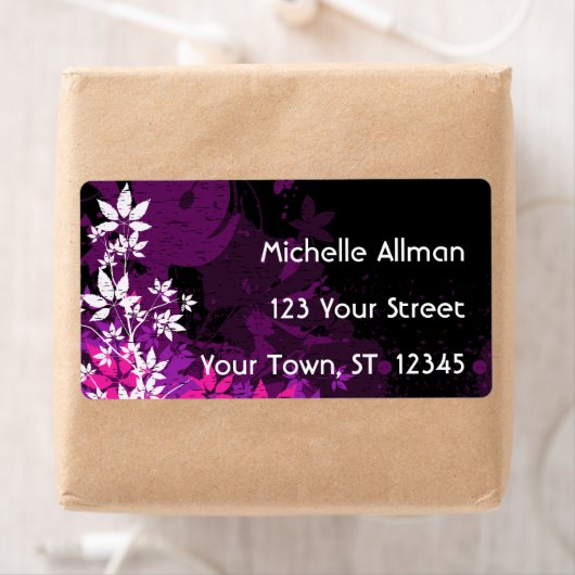 Paarse Floral Avery Label (Insitu)