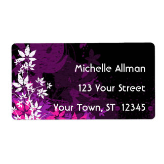 Paarse Floral Avery Label